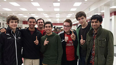 Pictured from left to right: Freddy Ludke '17, Max Stanley '17, Dr. Ferrara, Vincent Musso '16, Jeremy Castro '17, Tristan Decker '15, Siddarth Kamtamneni '16