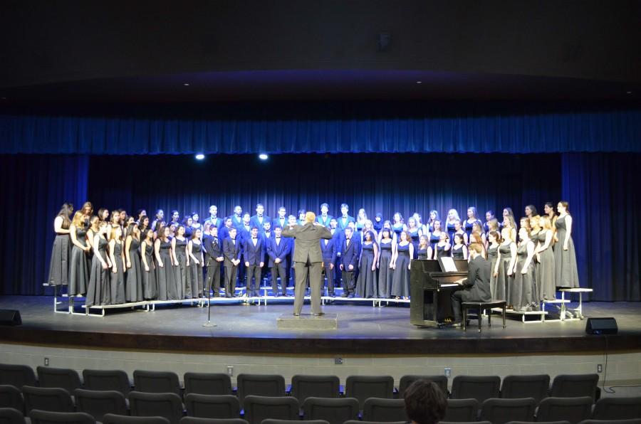 The choir performing at a high school in Nashville, Tennessee. 