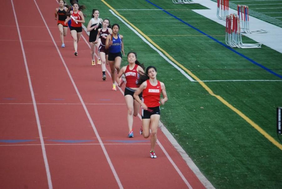 Elee Khademi leads the way in the girls 4x800