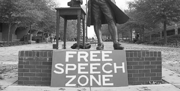 A free speech sign at George Mason University