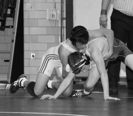 Sophomore Nico Arza in a match