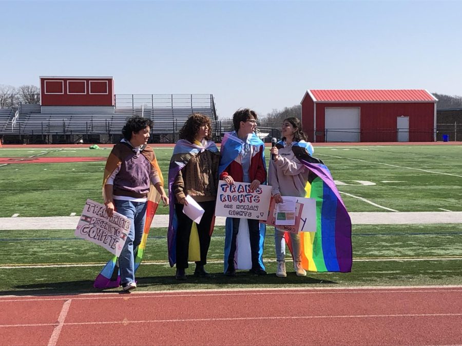 Students protesting at the GSA Walkout