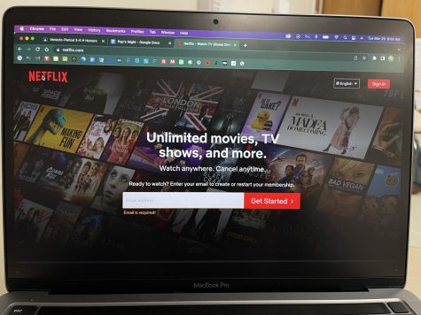 Netflixs opening welcome page when streaming service is first opened
