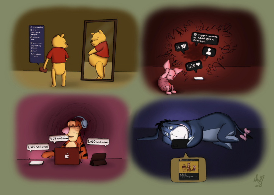 Winnie The Pooh characters exemplify social media's social media impacts