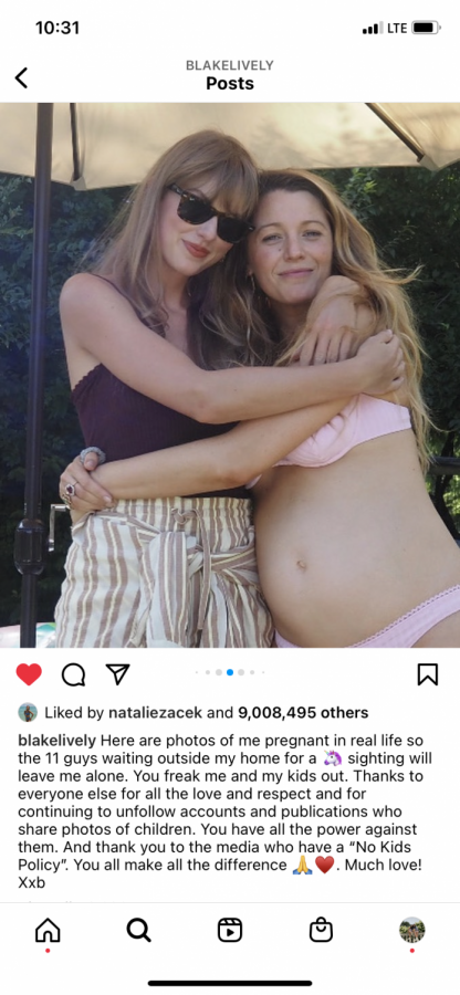 Blake Lively's post on Instagram of her and Taylor Swift.