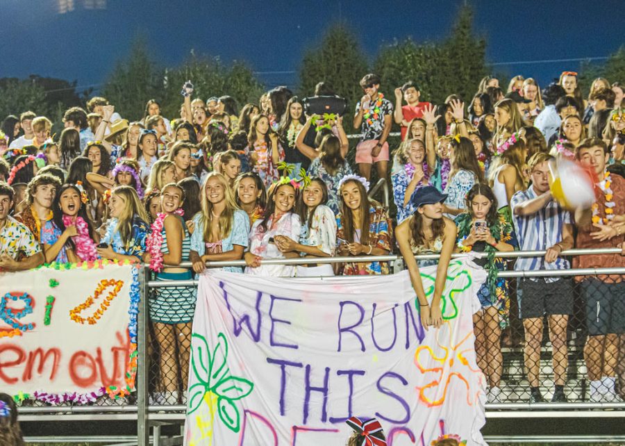 The Bernards Student Section during the neon out on August 26th