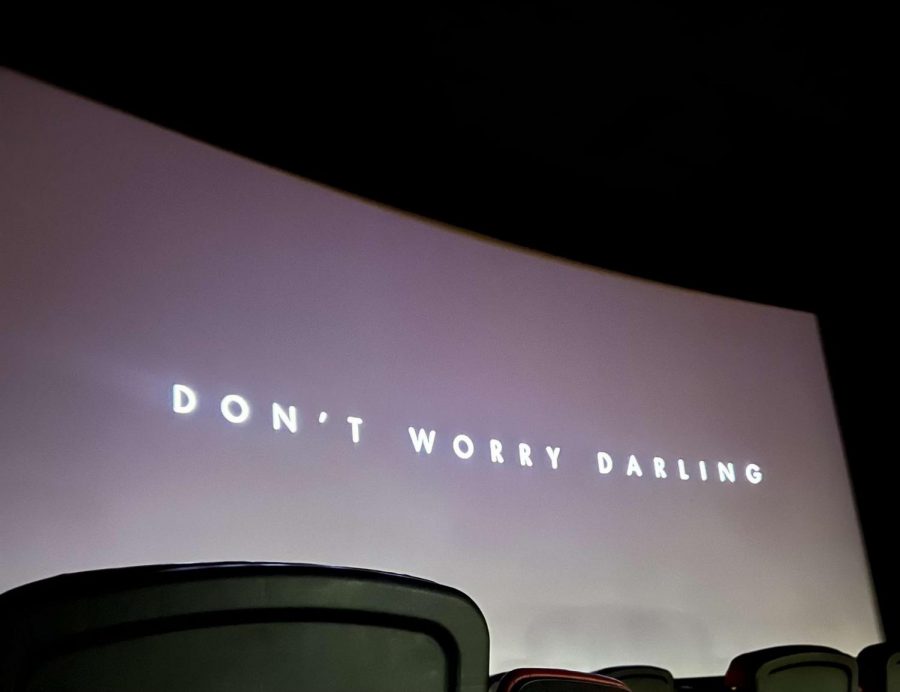 Olivia Wilde's new movie "Don't Worry Darling" in the theater.