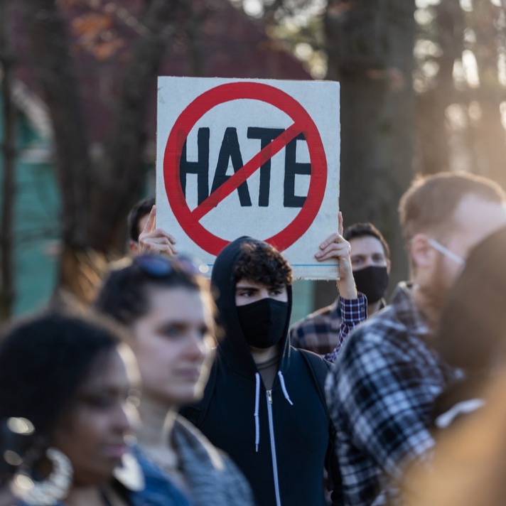 Image shows protests against the hate and the rise in Anti-semitism