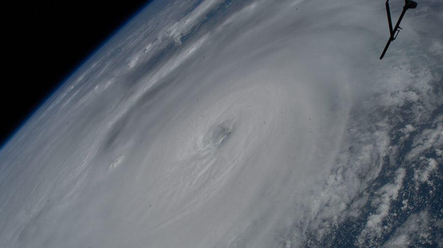 Satellite image of Hurricane Ian, specifically the eye of the storm 