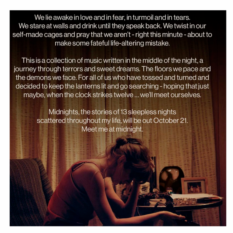 Taylor Swift's Instagram post announcing the release of her album.