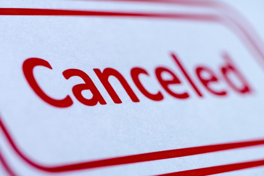 Image via Creative Commons that depicts text that states something is "cancelled"