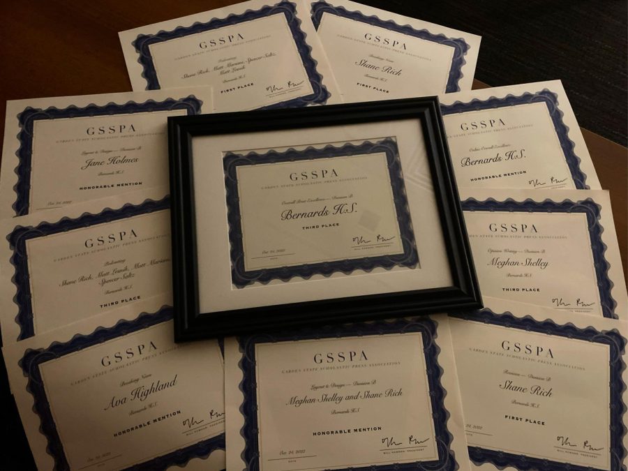 The Crimsons Journalistic Awards from the The Garden State Scholastic Press Associations Fall Conference 