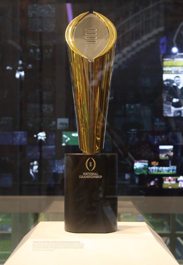 College Football Playoff trophy awared to the Champions in January