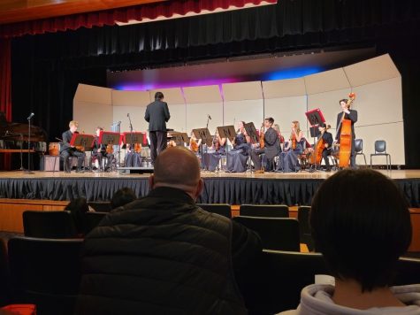 The BHS orchestra playing at their Winter Showcase for students