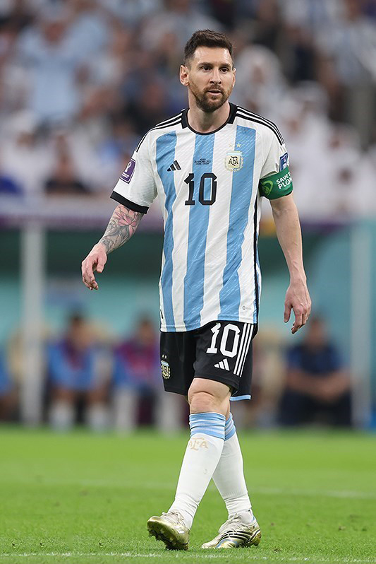 Argentina star Lionel Messi on the soccer field during the Fifa World Cup