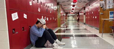 Student takes a moment from class to recollect themself 