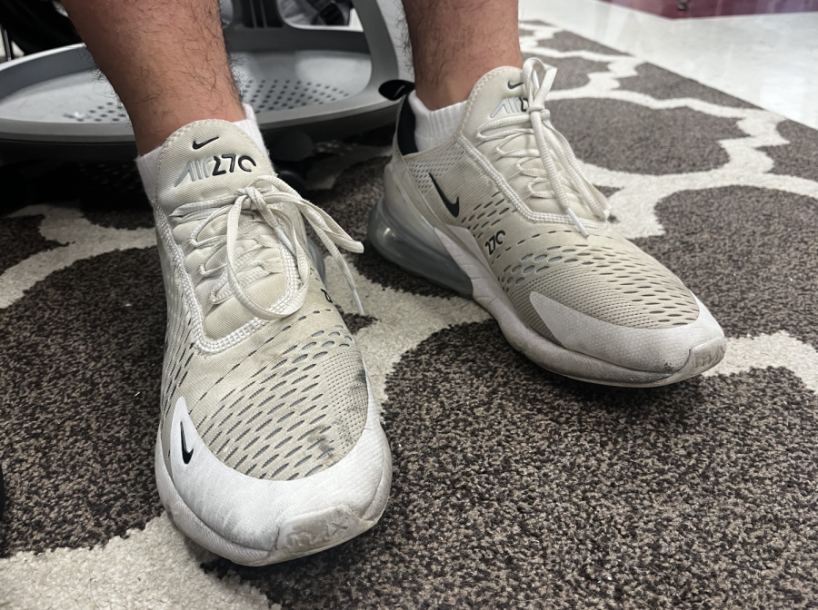 Nike air sneakers worn on a student at Bernards High school.