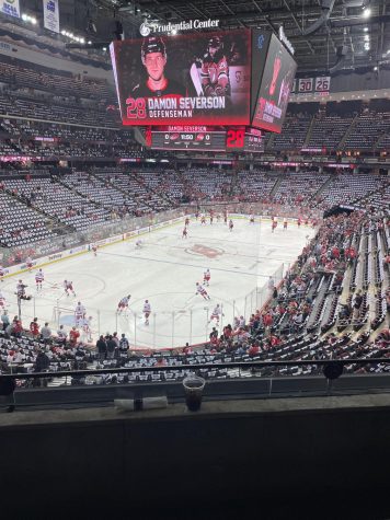 Pregame of game 4 at the Prudential Center in New Jersey 