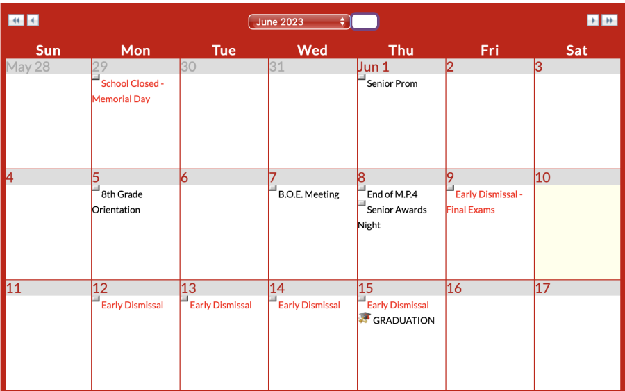 Bernards High school June final exam schedule 