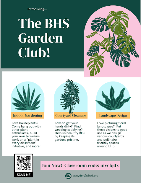 Everything one would need to know before joining the BHS Garden Club