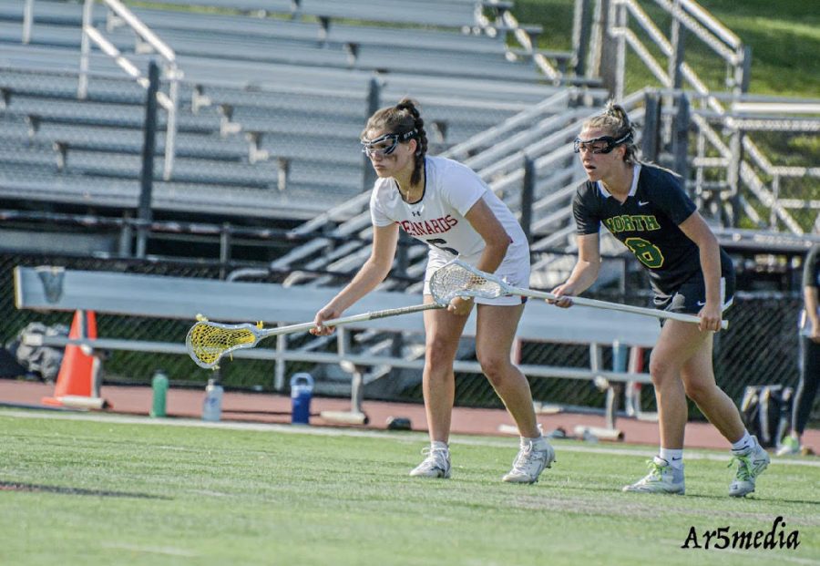 Sophomore Addison Chisholm preparing for a play against North Hunterdon