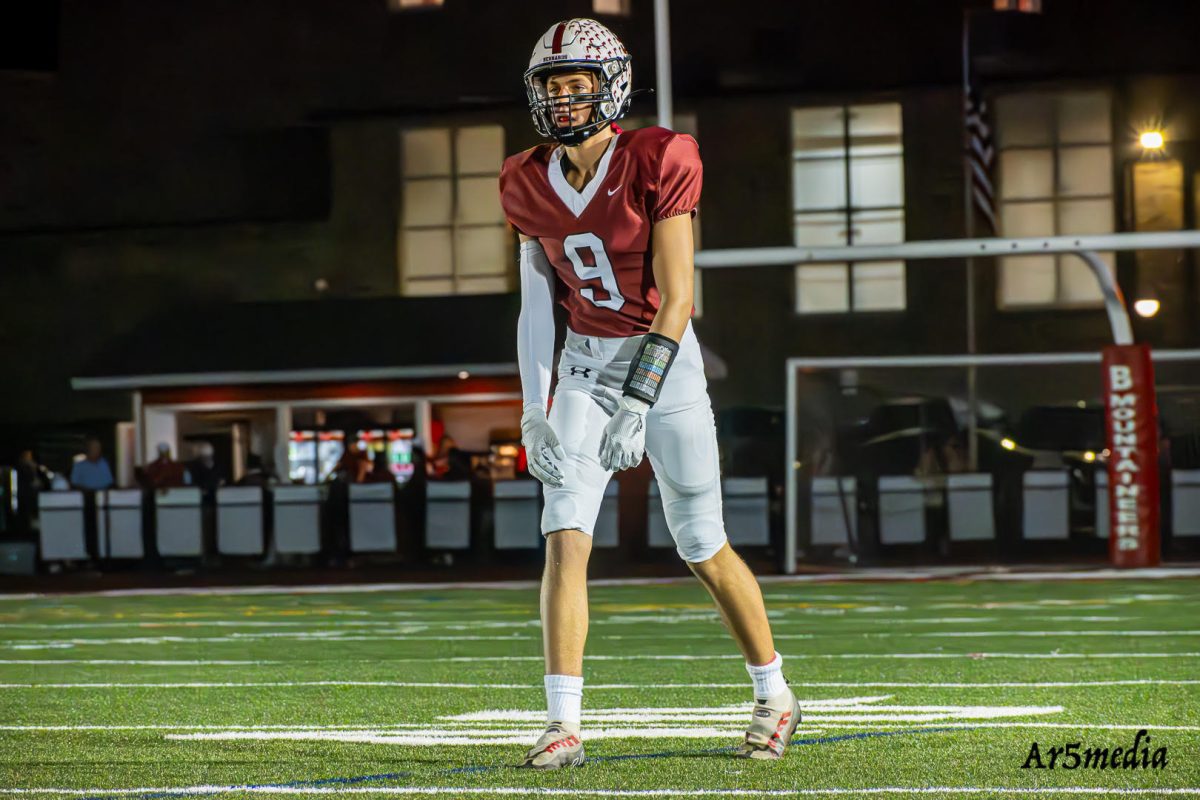 Junior Jack Morra lines up at wide reciever against Bound Brook.