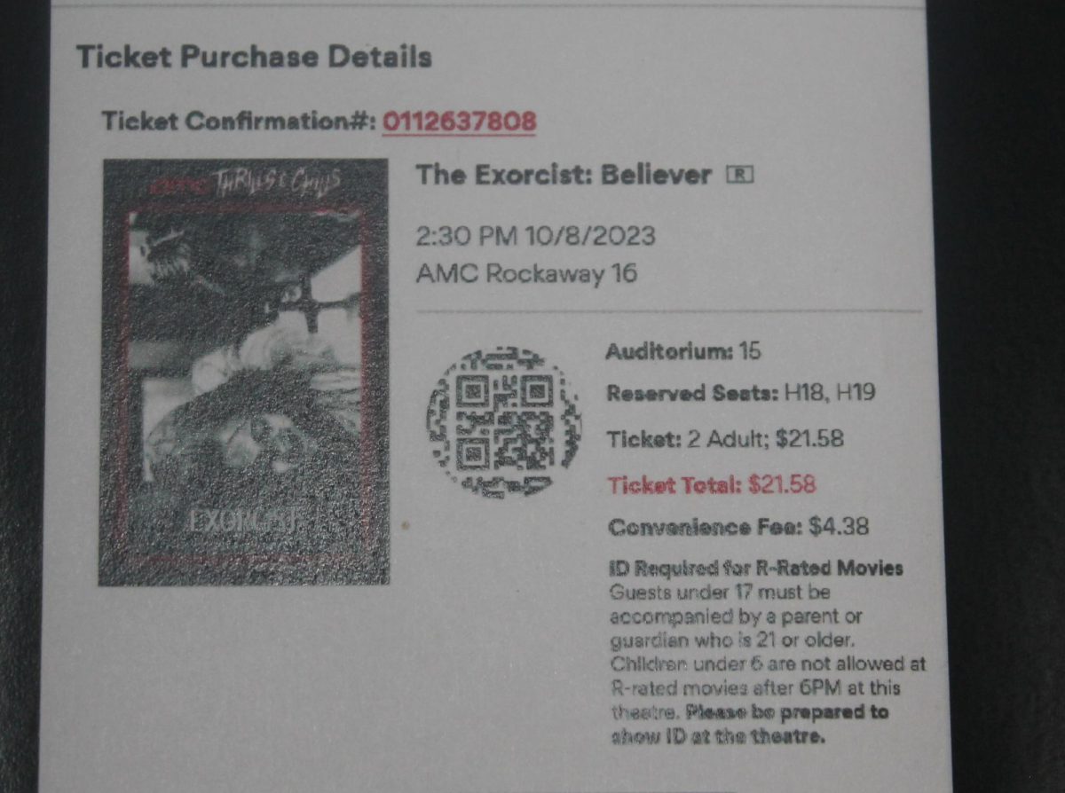 Student's receipt for "The Exorcist: Believer"