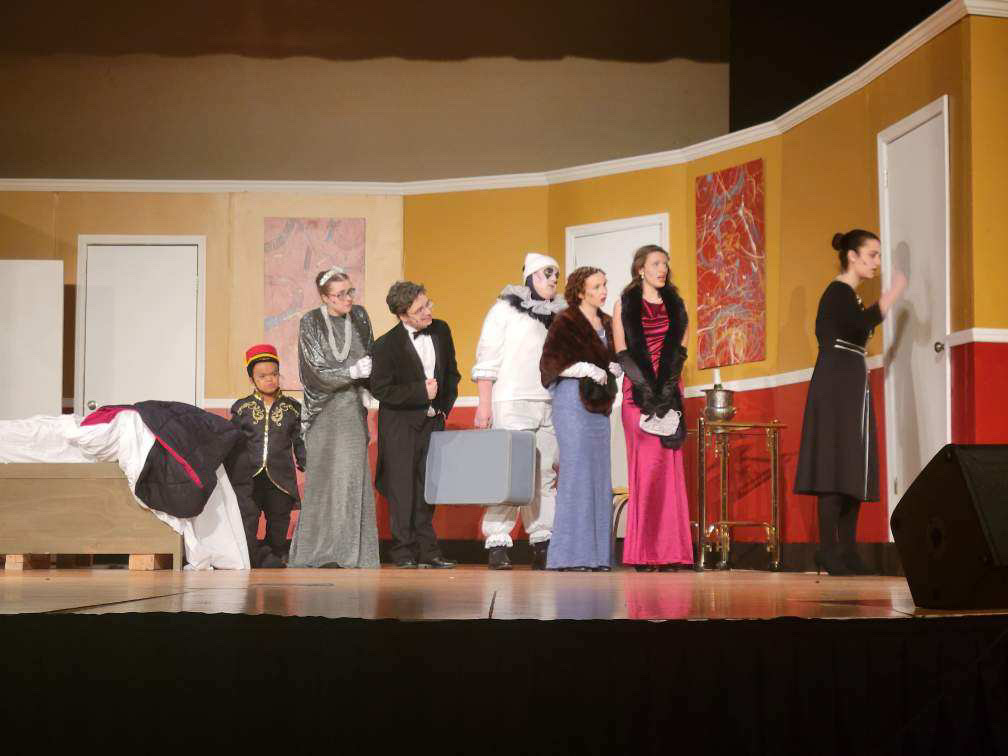 The cast of the fall play performing "Lend Me a Tenor" 