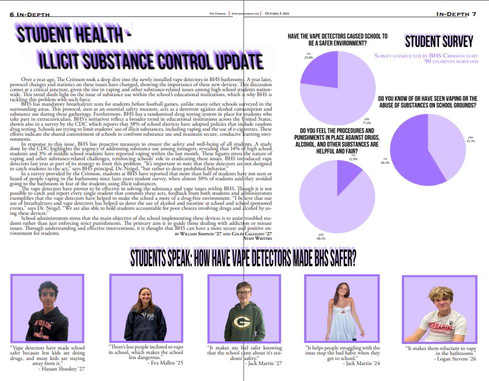 In-Depth layout for BHS Crimson print paper done by Madison Ferruggia. 