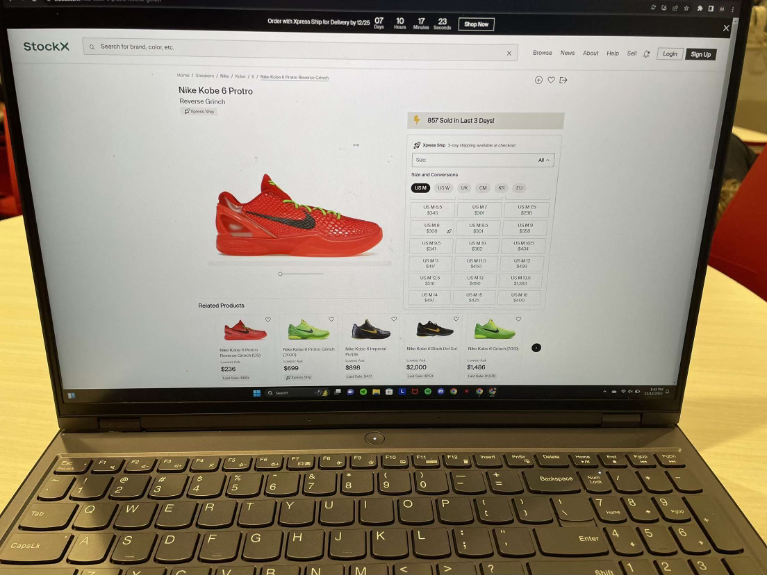 Nike Kobe 6 Protro featured on shoe selling website