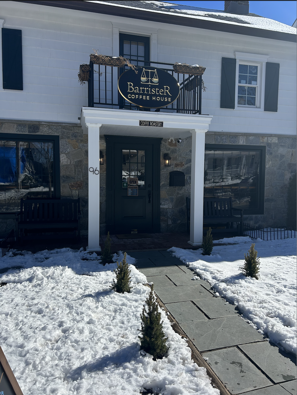 The charming exterior of the Barrister Coffee House in Basking Ridge