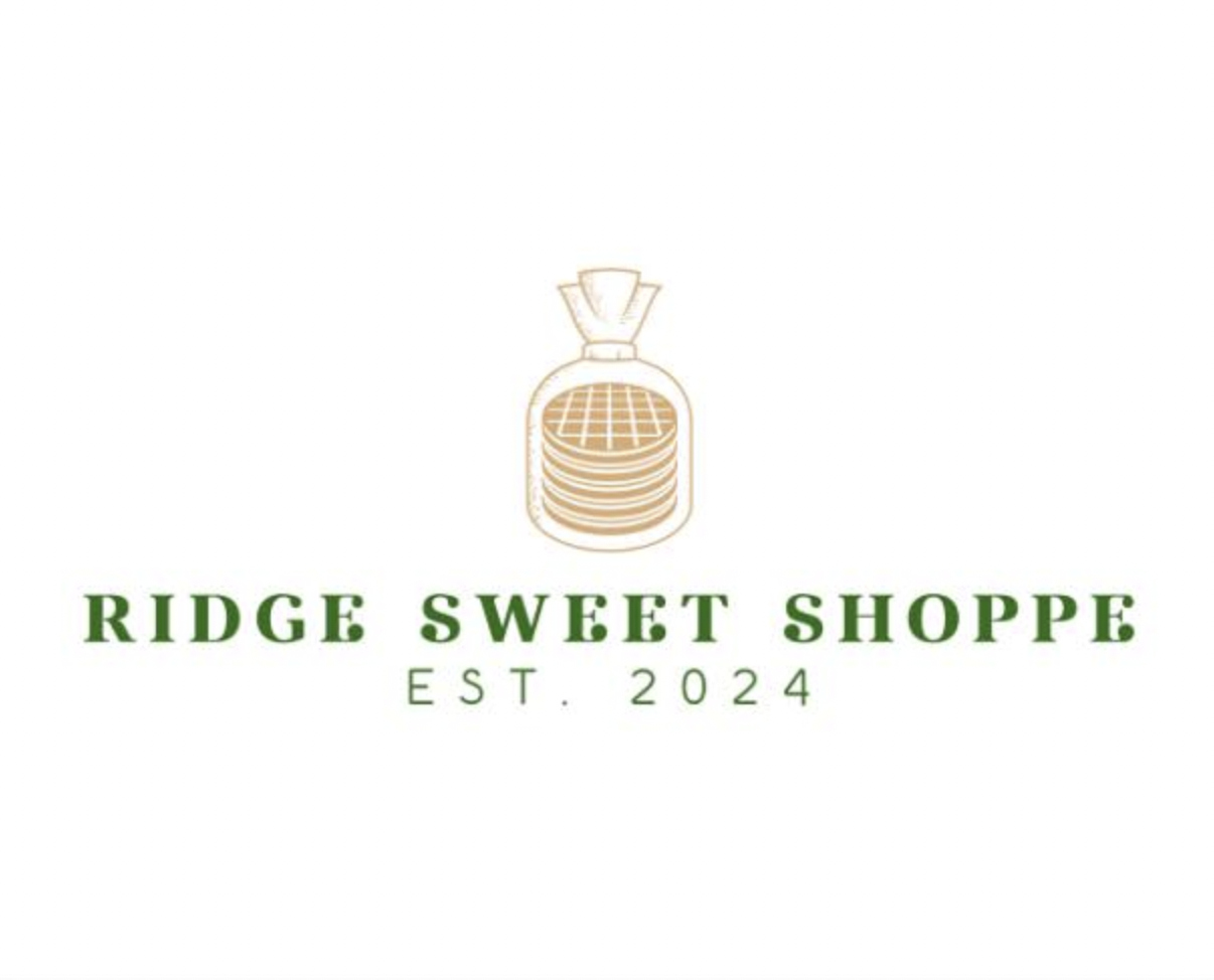 The new logo for the Ridge Sweet Shoppe, featuring a bag of waffles