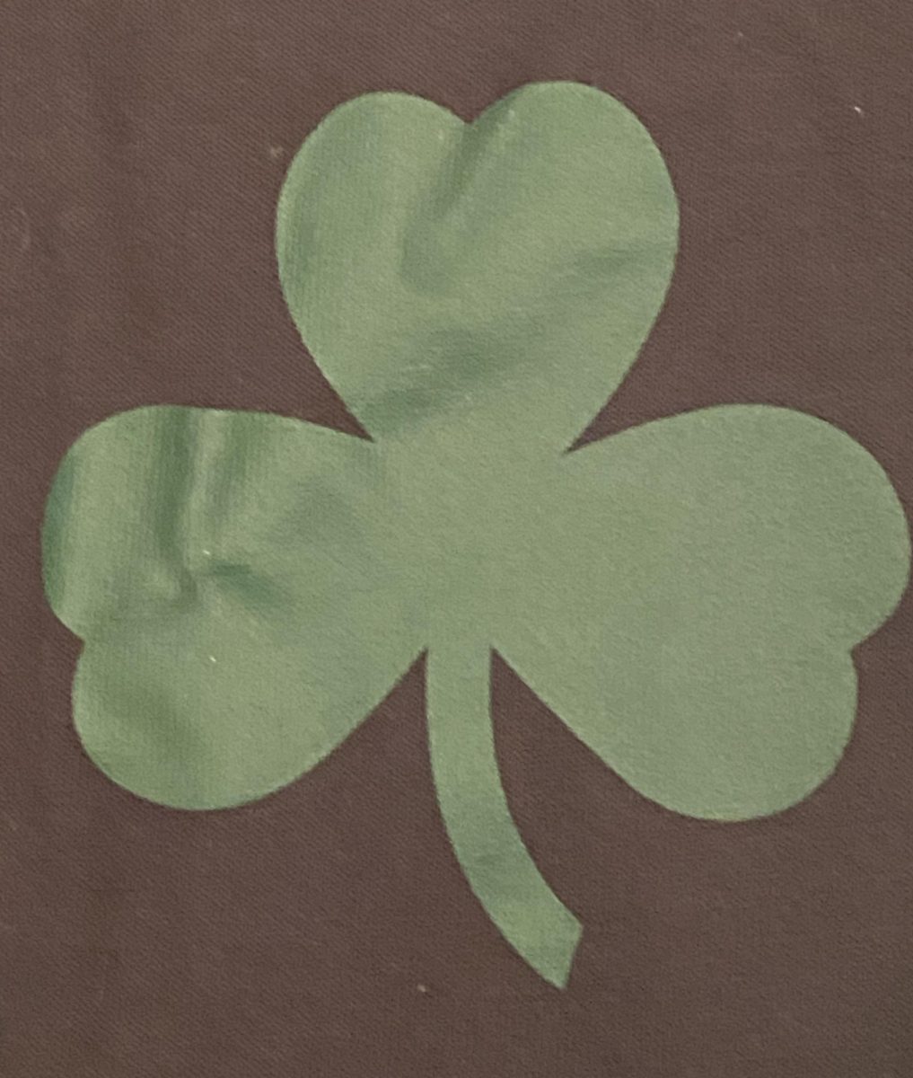 A Green shamrock which is symbolic of the Irish and St. Patrick's Day