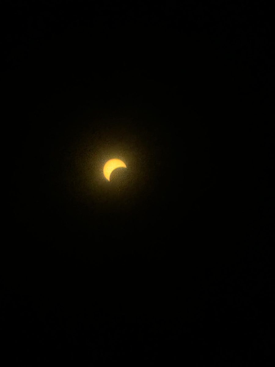 New Jersey's eclipse view, captured through eclipse protection glasses.