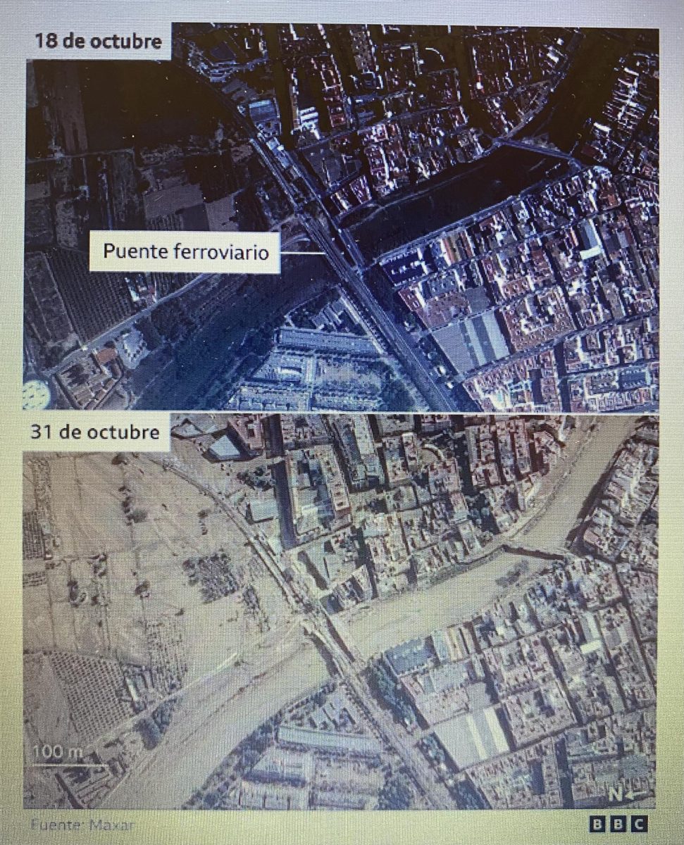 The devastating before and after of the floods in Valencia, Spain