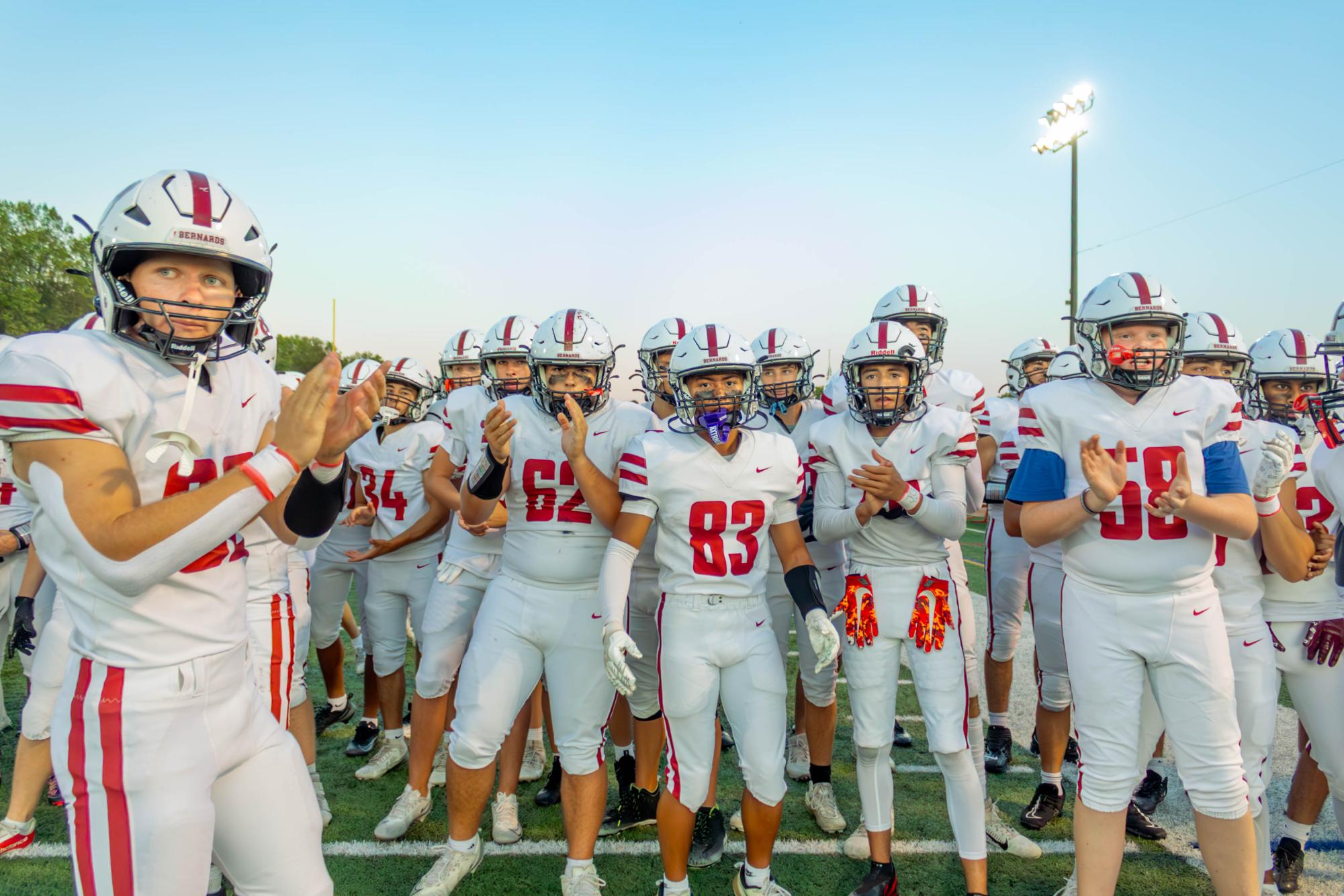 Logan Stevens hypes up the Football team before an away game against Vorhees