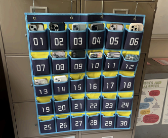 An example of a “Phone Hotel” for students to put their phone in