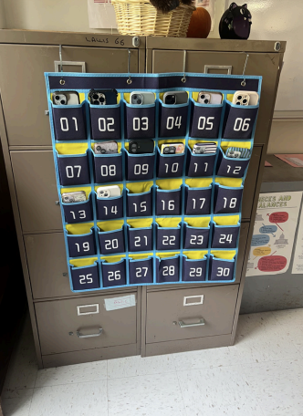 An example of a “Phone Hotel” for students to put their phone in