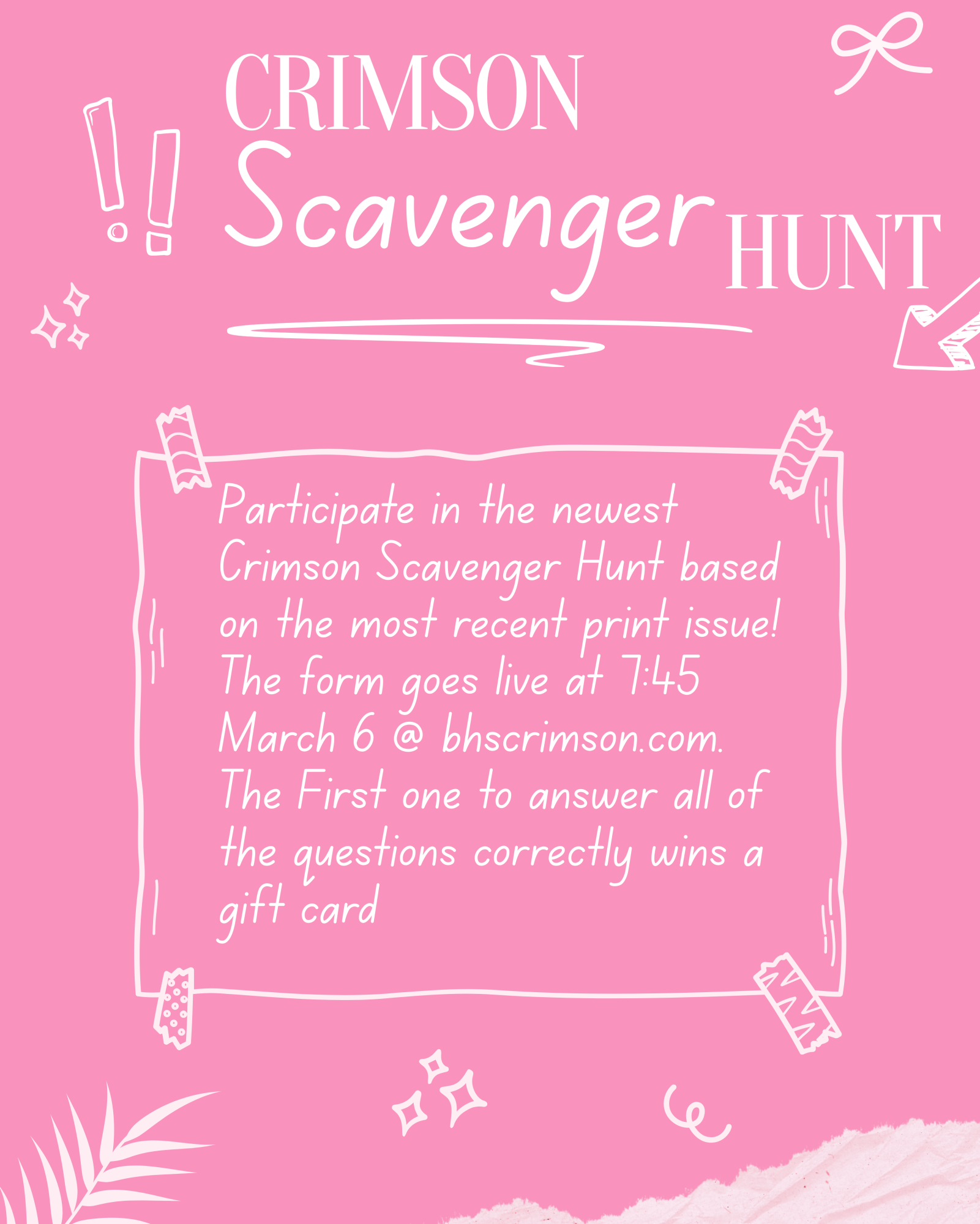 Be the first to submit the form with all of the correct answers and win a gift card!