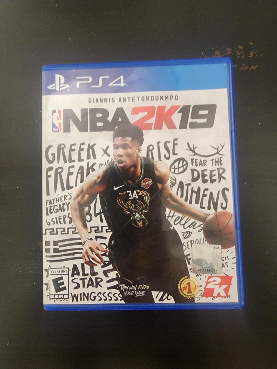Picture of the NBA 2K19 video game featuring Milwaukee Bucks forward Giannis Antetokounmpo on the cover